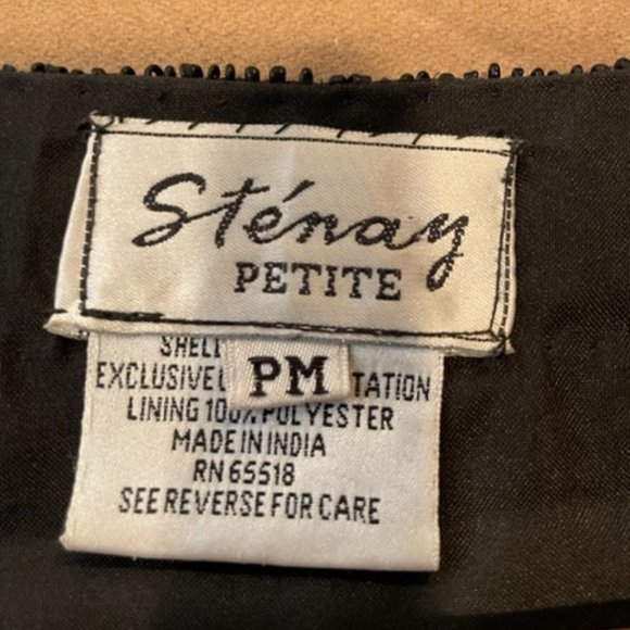 Stenay Black Beaded Evening Cardigan- Size Petite Medium - Picture 9 of 13